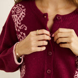 Sandy Crop Cardigan - Plum
