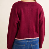 Sandy Crop Cardigan - Plum