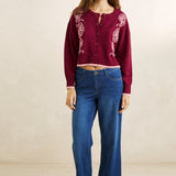 Sandy Crop Cardigan - Plum