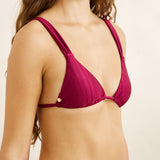 Pacific Rib Soft Strap Slide Tri Top - Plum