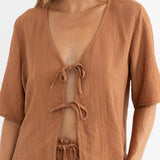 Airlie Short Sleeve Top - Almond