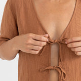 Airlie Short Sleeve Top - Almond