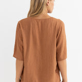 Airlie Short Sleeve Top - Almond