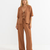 Airlie Short Sleeve Top - Almond