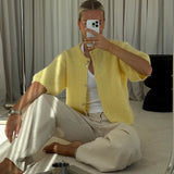Kae SS Knit Cardigan - Light Yellow