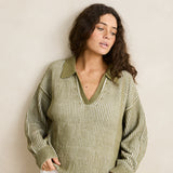 Vista Stripe Collared Jumper