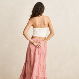 Kirra Check Tiered Maxi Skirt