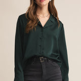 Ana Satin Top - Green