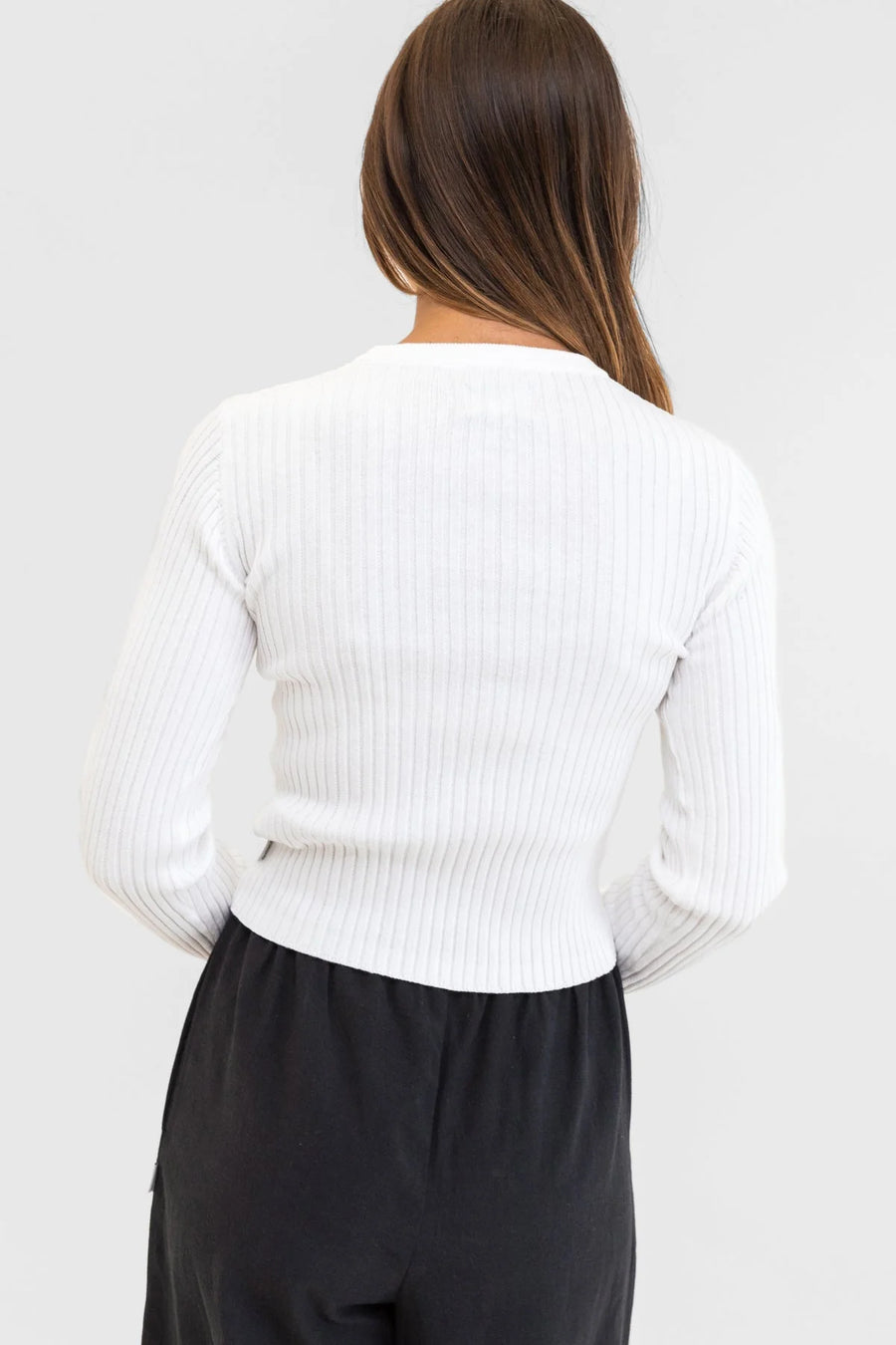 Classic knit long sleeve - white